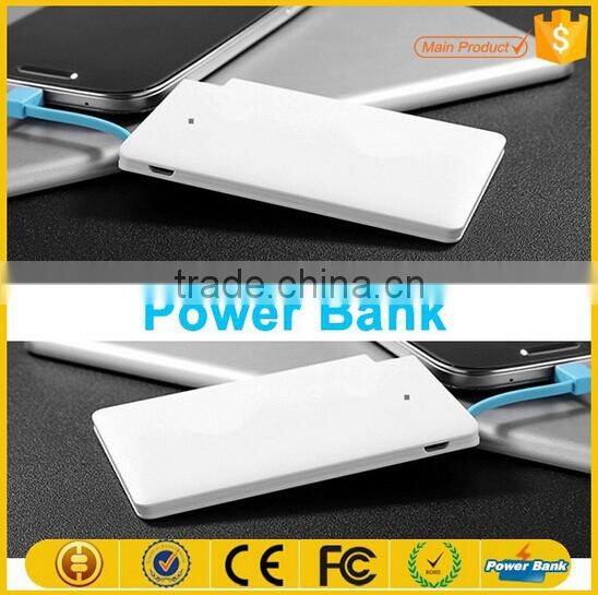 consumer electronics 2016 Ultra-thin OEM logo printing credit card power bank 5000maH