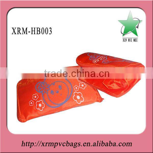 Colorful polyester folding shopping bag with pouch
