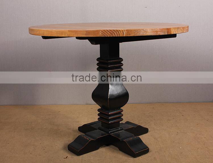 Home furniture antique style solid wooden round coffee table