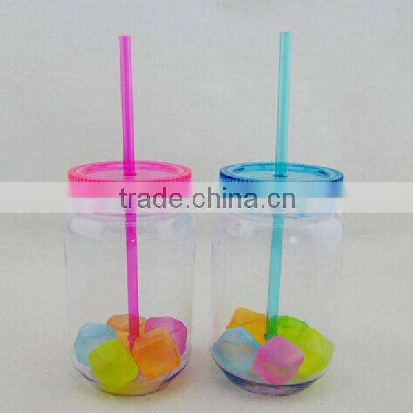 Single wall Acylic plastic mason jar without handle