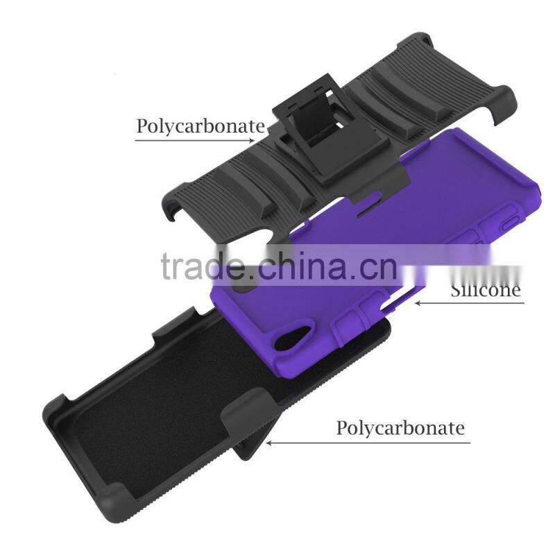 new china products for sale 3 in 1 PC silicone belt clip hard case for sony xperia z5 back case cover china suppliers