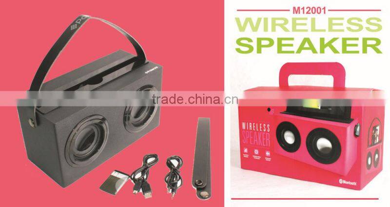 Wireless Bluetooth Boombox 2x5W deep bass Wireless Boombox Wooden speaker