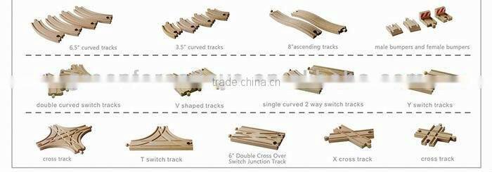130pcs Wooden Train Set