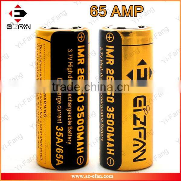 recharge battery wholesale EFAN 26650 3500mah 35A/65A high amp Limn battery