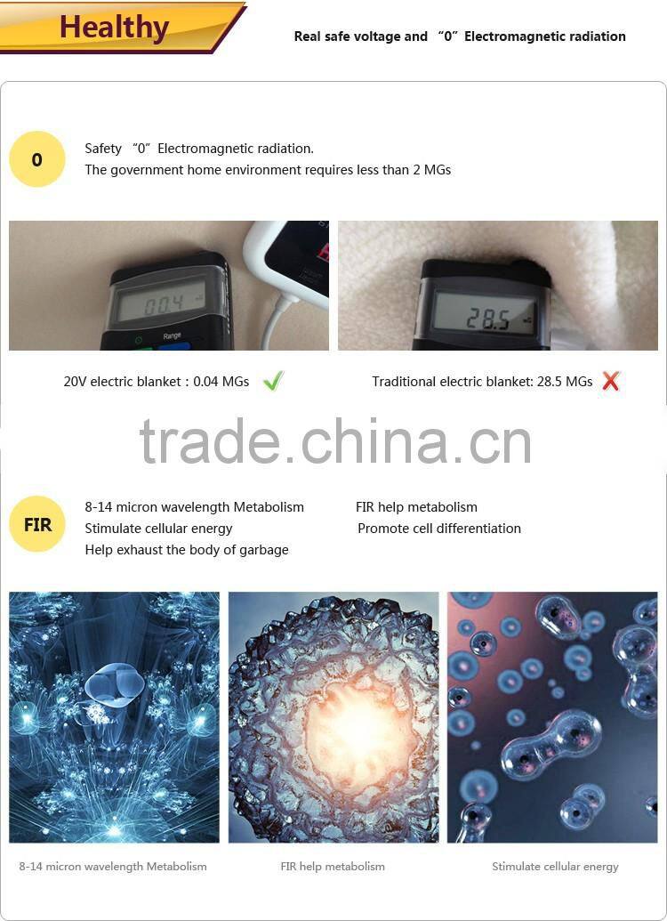 green light 20V DC Excellent healthcare wholesale electric warming blanket