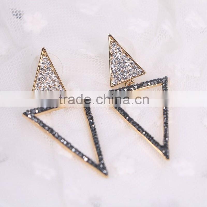 Fashion Triangle Shape Stud Earrings, ladies gold earrings