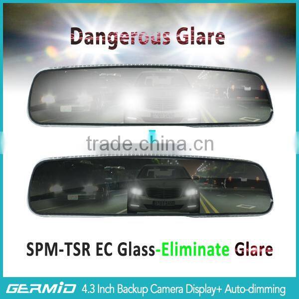 car rearview mirror monitor with OEM parking sensor 4 replaceable radar detectors and backup camera display