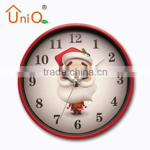 Round Lovely home or shop decoration christmas theme wall clock