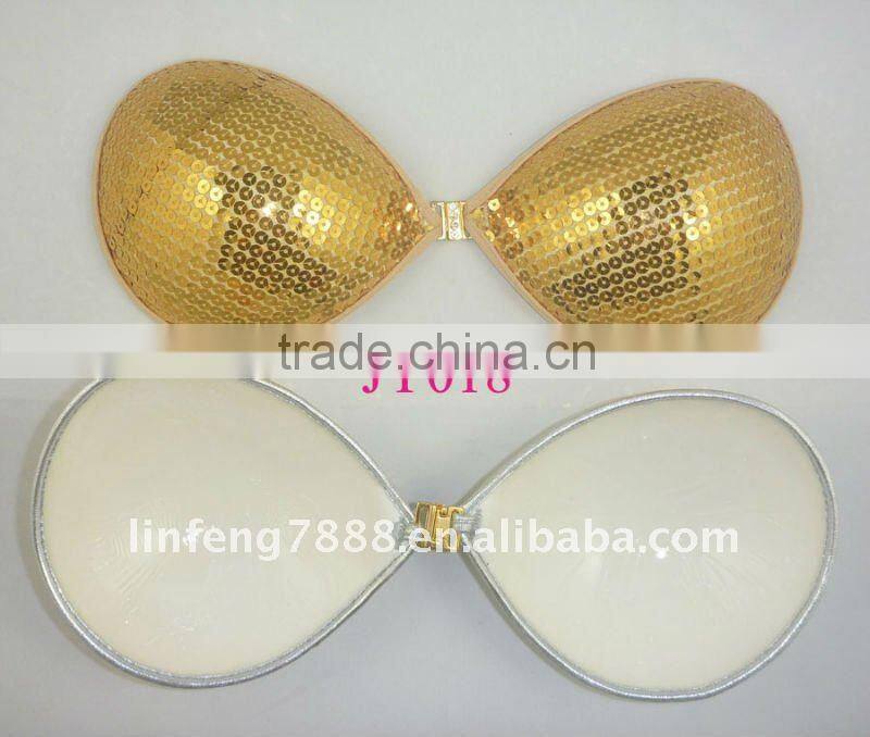 self-adhesive bra with sparkling sequins young ladies sexy underwear bra with photos