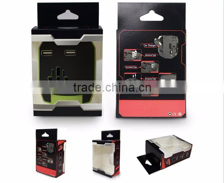 China Alibaba Hot Sale Universal Car Charger with Travel Adaptor and Wall Socket