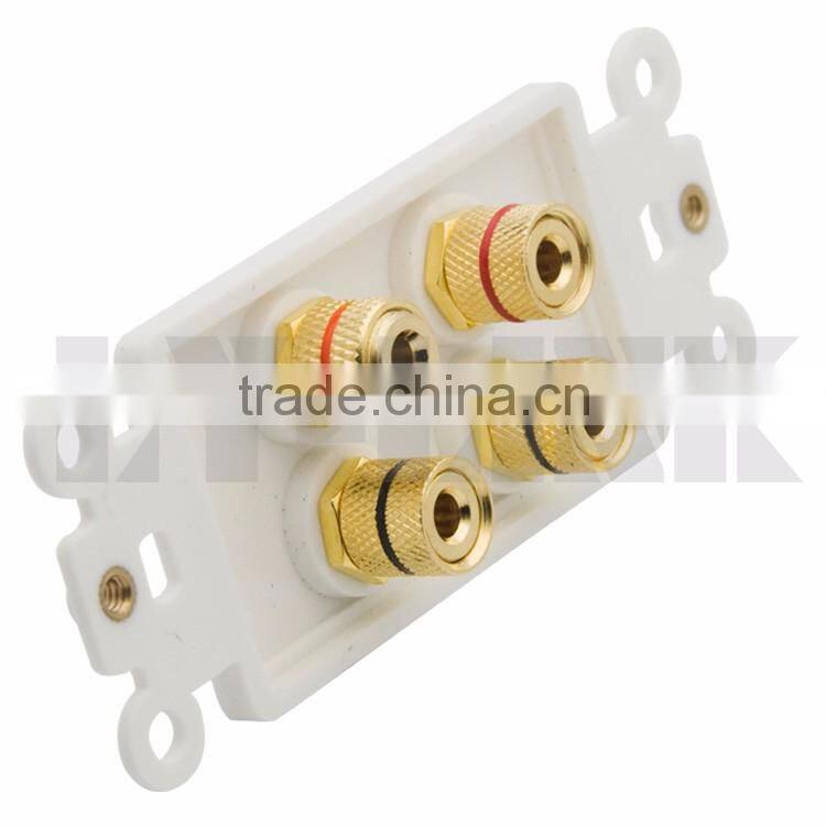 Speaker Sound Box Banana Inner Wall Plate With 4 Ports