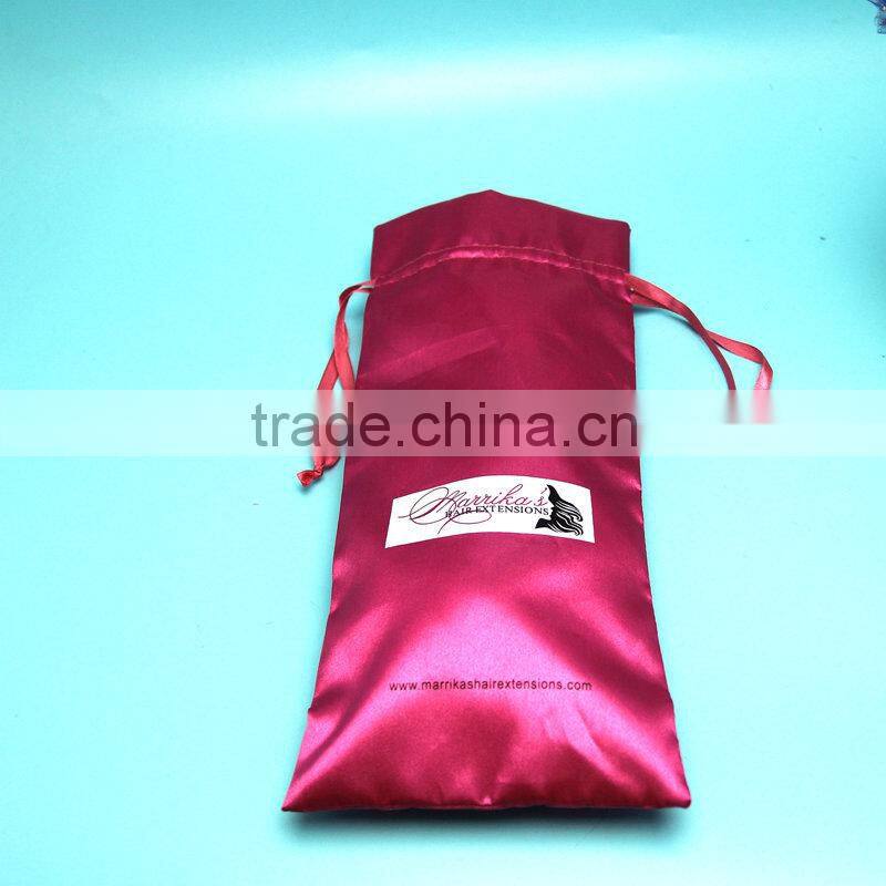 Wholesale newest custom long satin hair extension bag