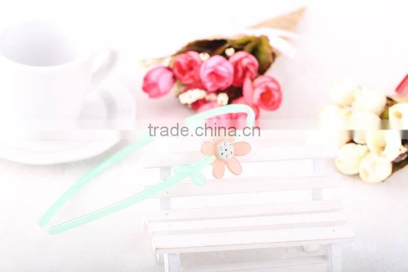 Cute baby kids handmade hair band acetate korean new hair ornament with teeth daisy flower rhinestone headband