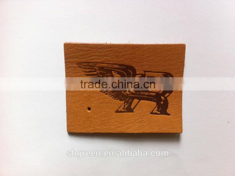 Washable debossed branded leather patch,fake leather label for jeans