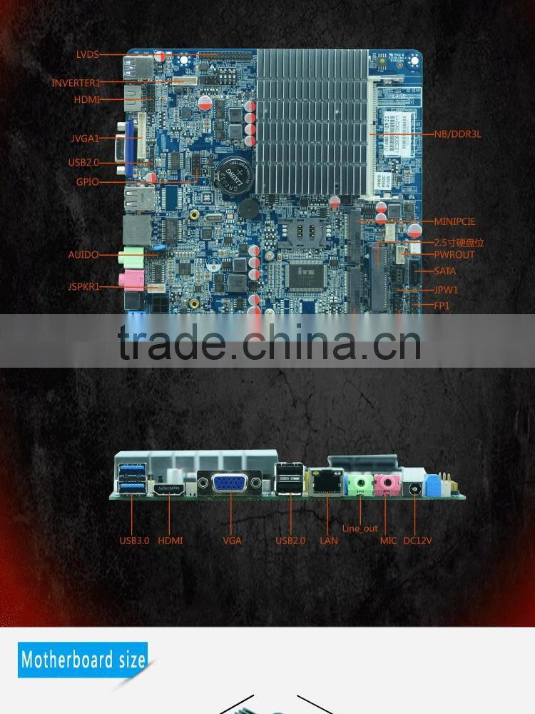 Workstation Mother board PC Mainboard Integrated IntelJ1900/2.00GHz Quad core,TDP 10W