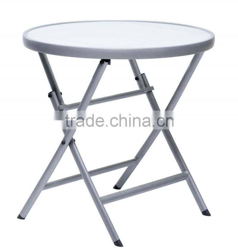 Aluminum folding round table with stalinite top