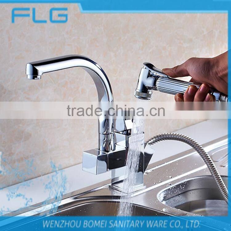 Lead Free Pull Out Spray Kitchen Sink Faucet FLG8019 High Quality Chrome Finished Kitchen Sink Faucet