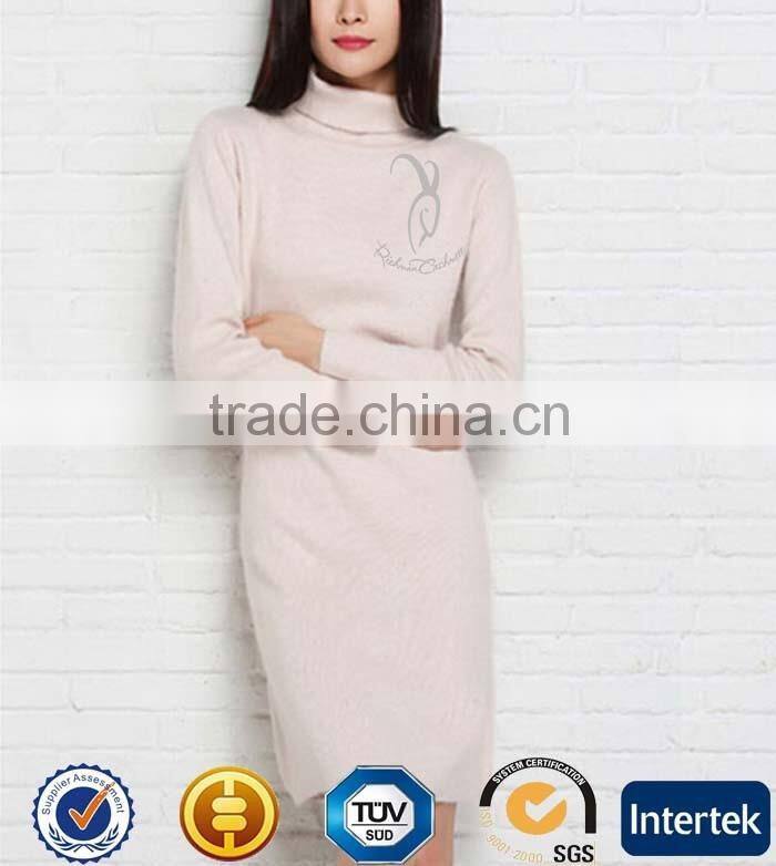 Cashmere Tall Tube Long Sleeve Women Sexy Dress Cashmere Sweater