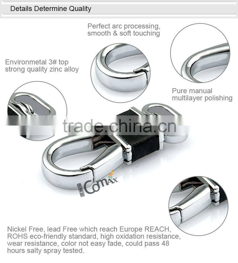 Silver 19mm tail leather coated metal clasp for purse and bracelet