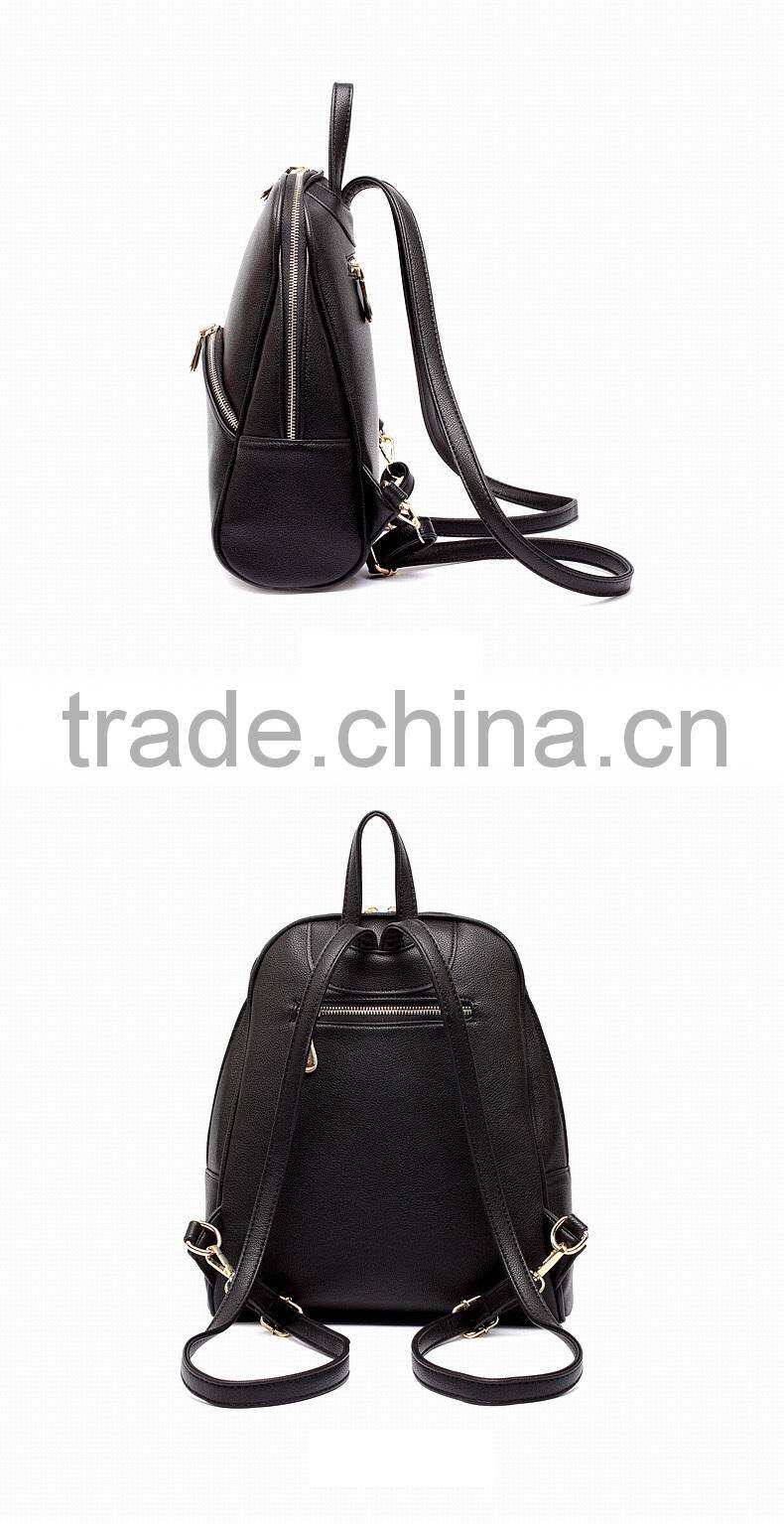 Fashion Brown Color Pu Backpacks For Girls