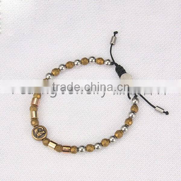 Hot sale latest onyx agate bracelet with lion charm for mens jewelry