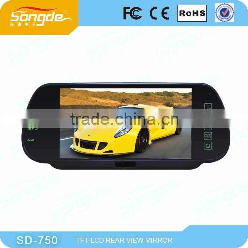 Auto Parking Assistance TFT LCD 7inch Rearview Mirror Monitor