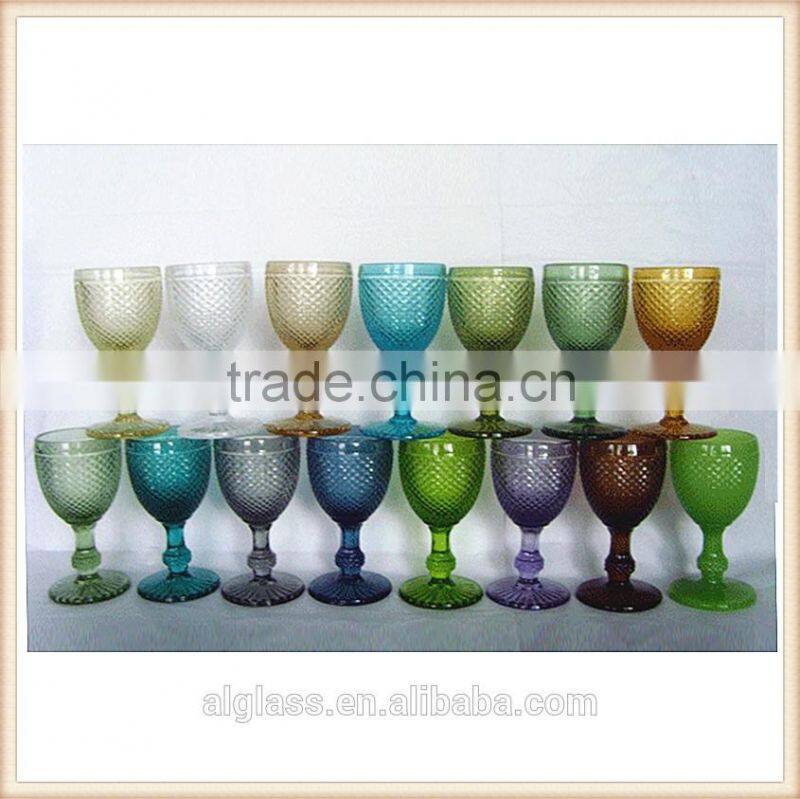 cheap heavy wine glasses wholesale blue wine glass