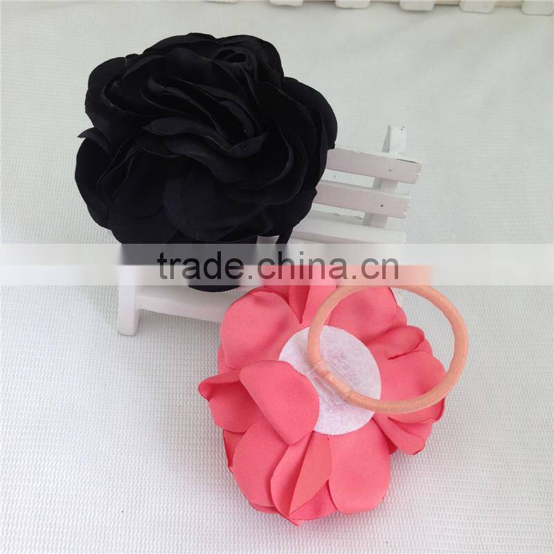 4inch High Quality Hair Flowers with Elastic Hairband for Pony Tail Holder Kids Hairband Children Headwear Baby Accessories