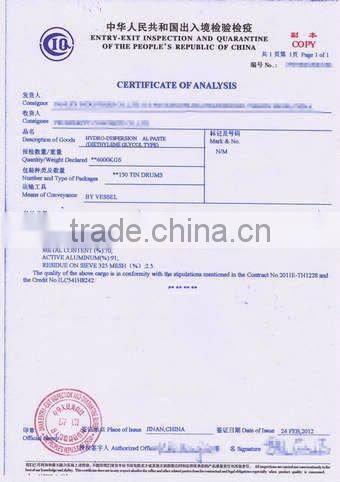 leafing aluminum paste for paint