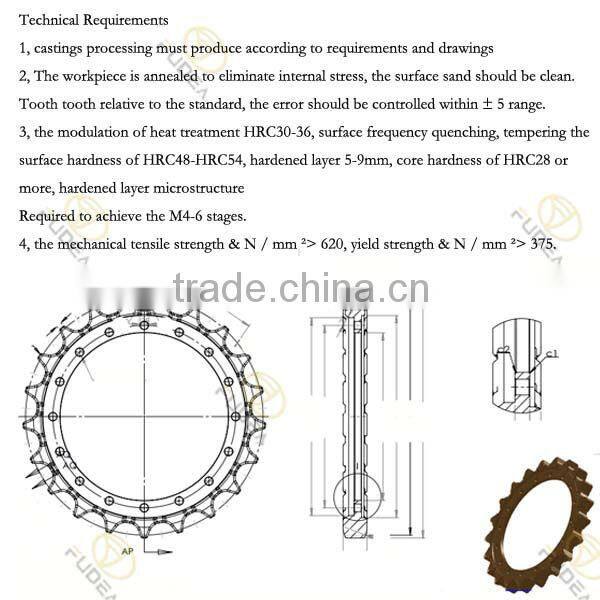 2P9510/6T6782 bulldozer sprocket segment group d8h/D8K