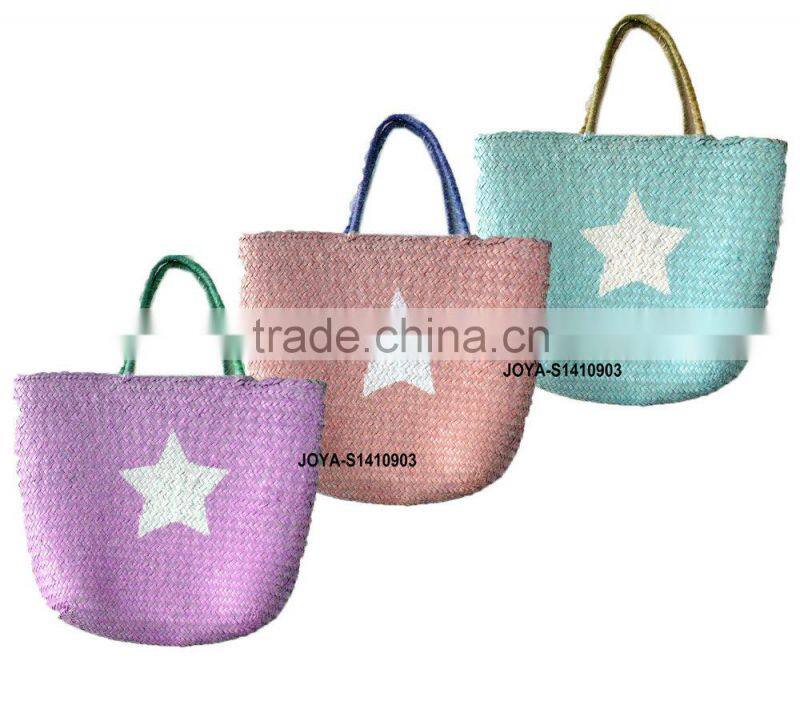 Promotional natural straw bags Woven straw bags Beach bags