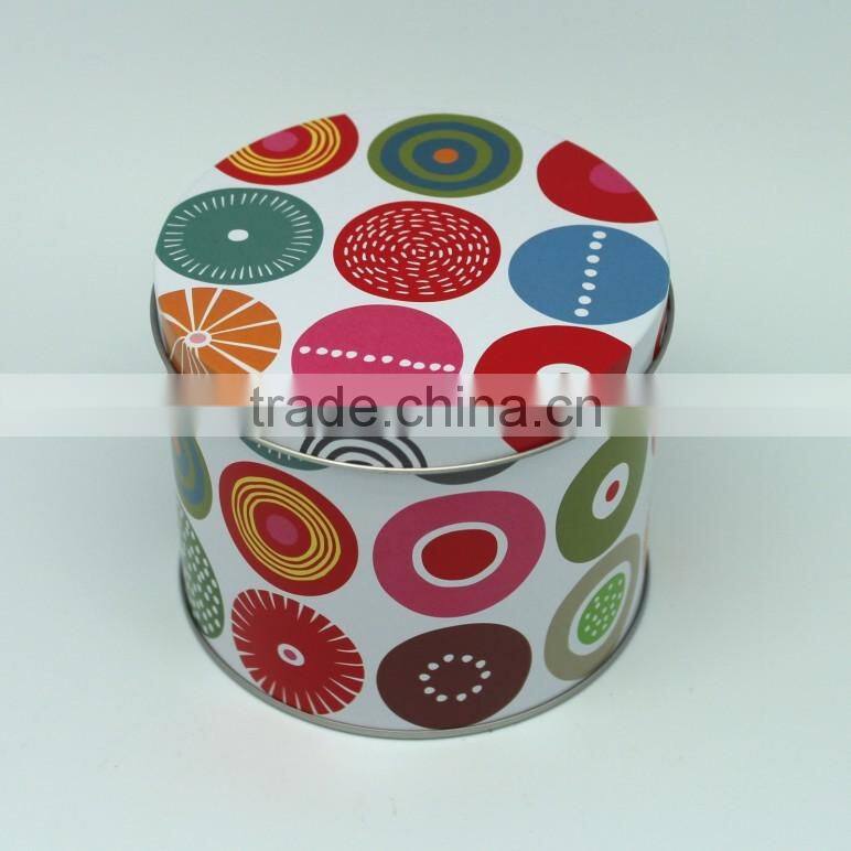 China wholesale high quality with 4C color printing round metal biscuit tin box