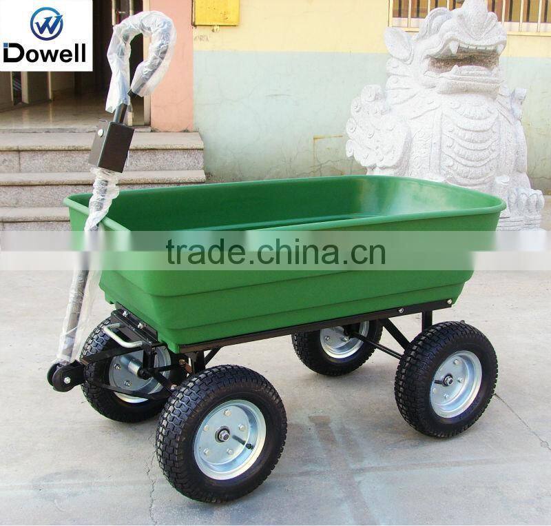 four-wheel plastic garden dumping wagon TC2135