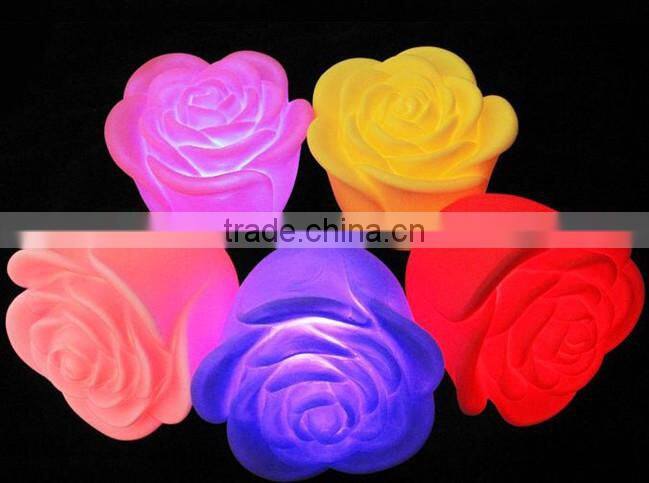 small size romantic colorful rose shaped flashing night lights