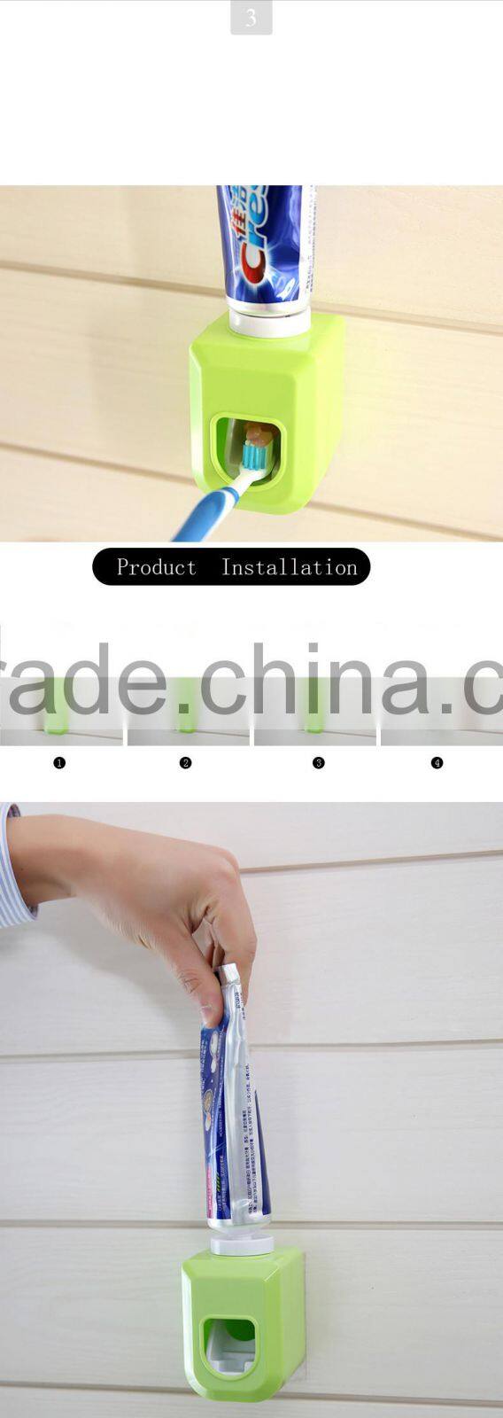 Hot sale ABS Self-Adhesive Sticky Automatic Toothpaste Dispenser Wall Mount Stand