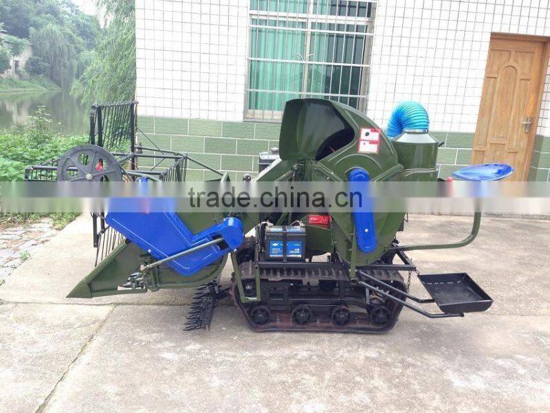 Crawler type mini grain harvester with driver seat