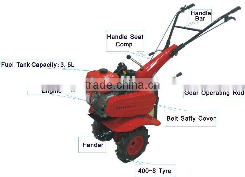 MeiQi 7HP 170F Diesel Power Tiller of Farm Machinery for plough