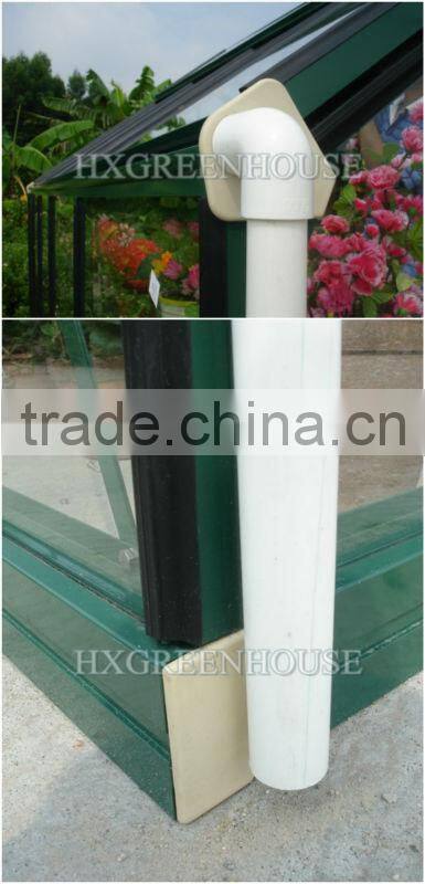 High performance green/gray powder coated alumin glass agricultural greenhousesum large