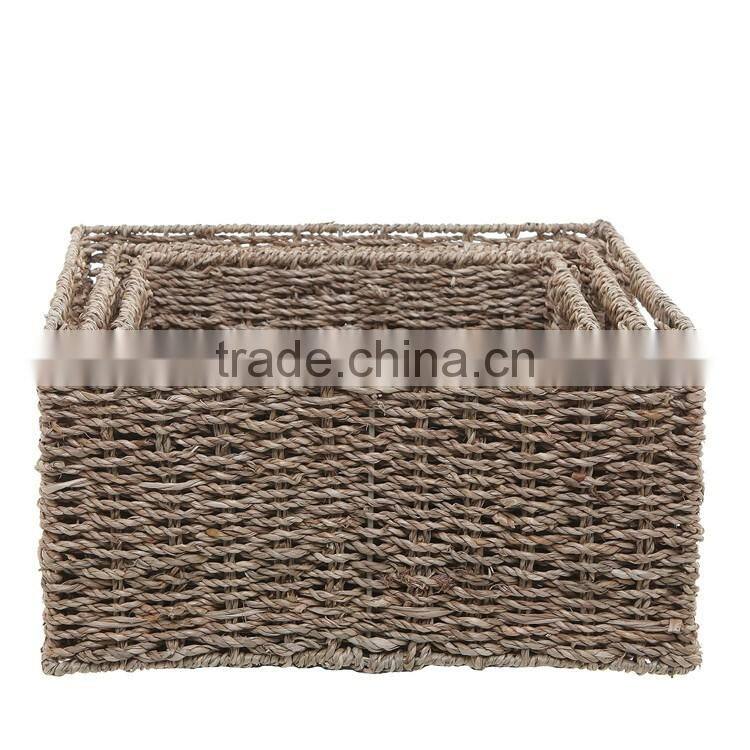 Home or hotel towel and shower gel storage tool seagrass woven bathroom basket