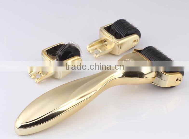 Hot sale Dermaroller 180needles 600needles 1200needles 3 in 1 derma roller titanium micro needle roller