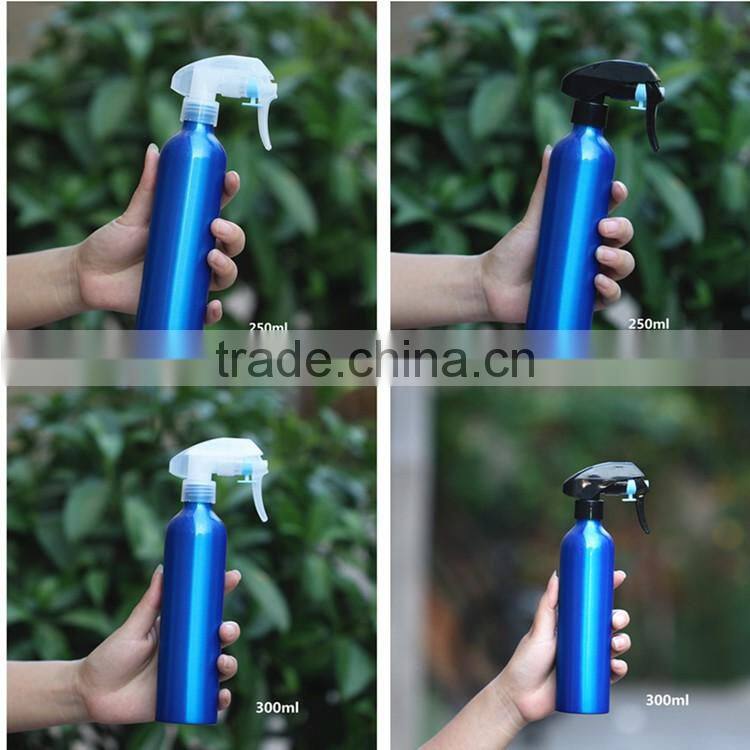 Wholesale 30ml-500ml blue aluminum cosmetic trigger spray bottle for cosmetic perfume packaging