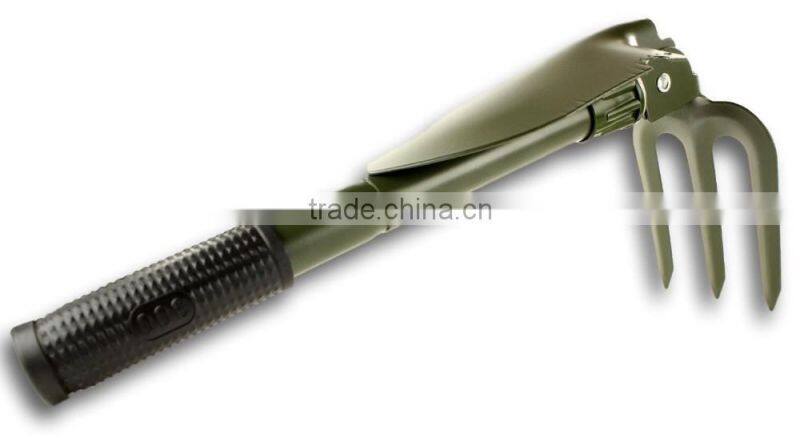 5 in 1 Folding Camp Shovel, Rake, Compass, Saw and Bottle Opener with Free Compact Carrying Case