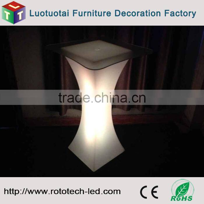 remote control soli plastic led bar furniture/high top led bar cocktail table