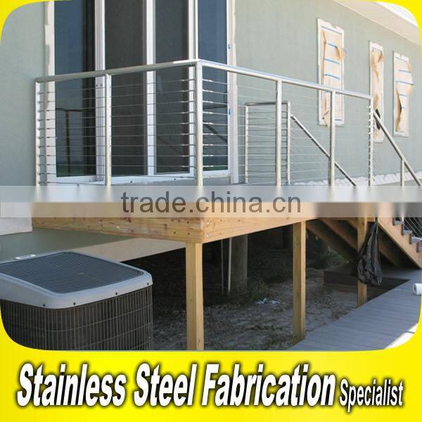 304 Stainless Steel Stair Railing Prefab Outdoor Metal Railing