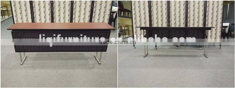 New Style Comercial Banquet Rectangular Training Tables with Folding Legs and metal mask