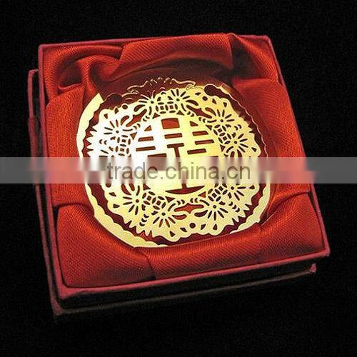 Supply Creative fashion golden double happiness bookmark