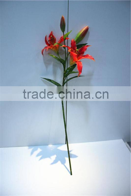 Home garden creepers decoration 110cm Height artificial pink 2 flowers 2 bud Lily making EBHH04 2211