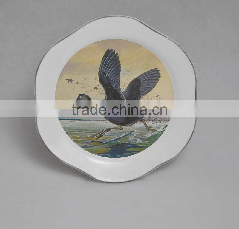 8.25 inch Porcelain Plate with Decal for Decoration