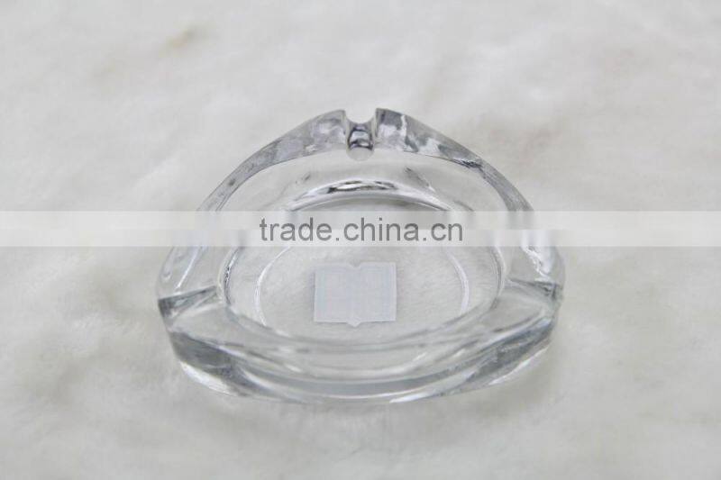 clear glass ashtray ,triangle shaped glass ashtray