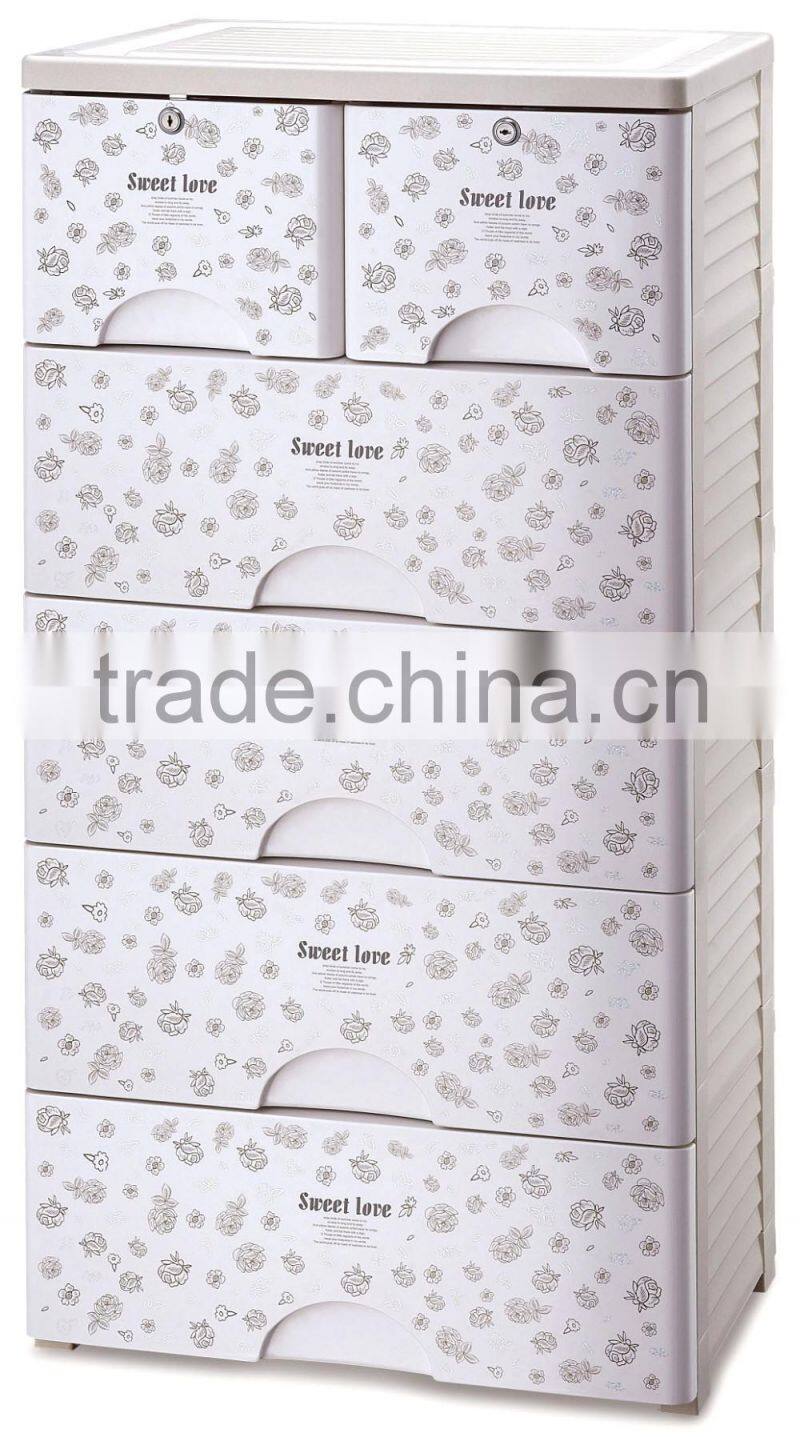 Modern Plastic Storage Cabinet for Closet/Office,6 Drawers